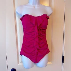 Jantzen Fuschia strapless swimsuit size 12